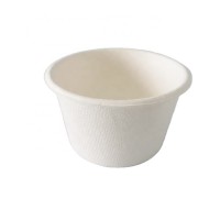 Eco friendly Takeaway Microwavable Take Out Bamboo Sugarcane Biodegradable Disposable 4oz cup sauce dish without lid