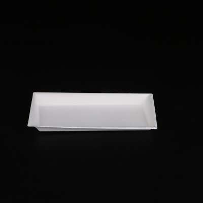 Bagasse Fiber Rectangular White Compostable Rectangular Tray without Lid