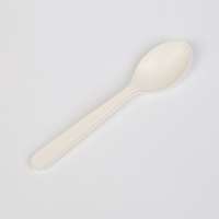 Eco Friendly 4 Inch Biodegradable Cutlery Cornstarch Soup Spoon